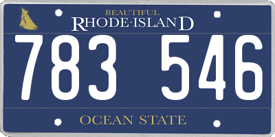 RI license plate 783546
