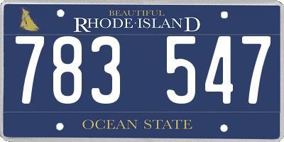 RI license plate 783547
