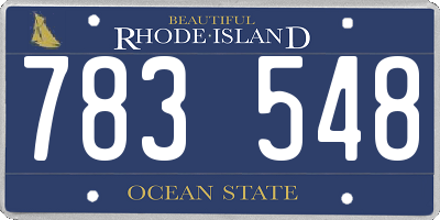 RI license plate 783548
