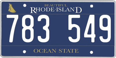 RI license plate 783549