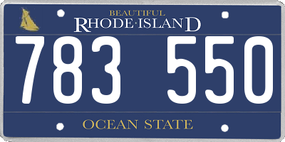 RI license plate 783550