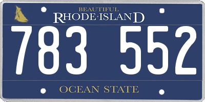 RI license plate 783552