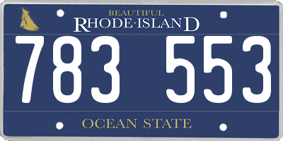 RI license plate 783553