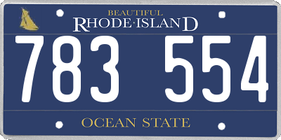 RI license plate 783554
