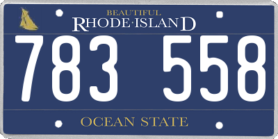 RI license plate 783558