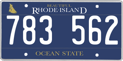 RI license plate 783562