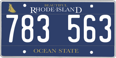 RI license plate 783563