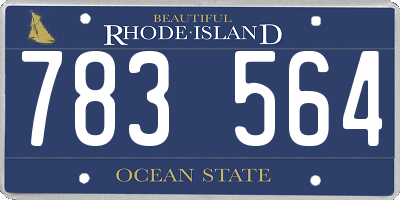 RI license plate 783564