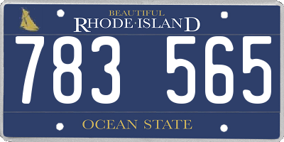 RI license plate 783565