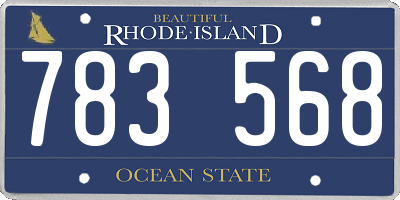 RI license plate 783568