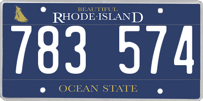 RI license plate 783574