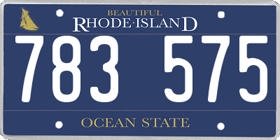 RI license plate 783575