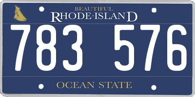 RI license plate 783576
