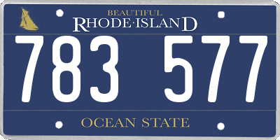 RI license plate 783577