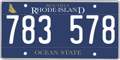 RI license plate 783578