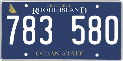 RI license plate 783580