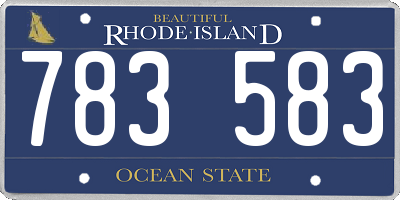 RI license plate 783583