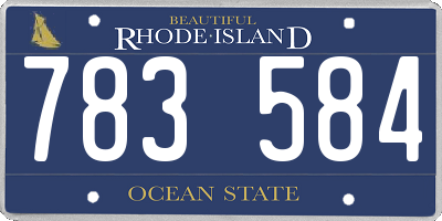 RI license plate 783584