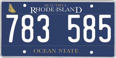RI license plate 783585
