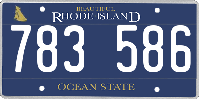 RI license plate 783586