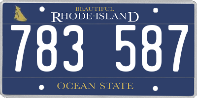 RI license plate 783587
