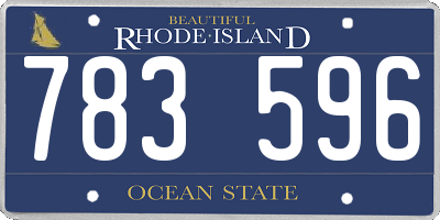 RI license plate 783596