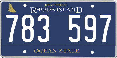 RI license plate 783597