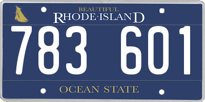 RI license plate 783601