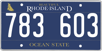 RI license plate 783603