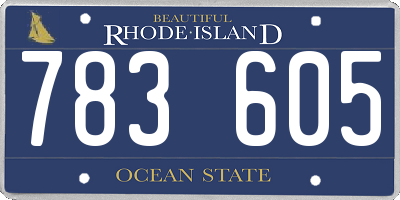 RI license plate 783605