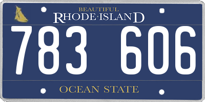 RI license plate 783606