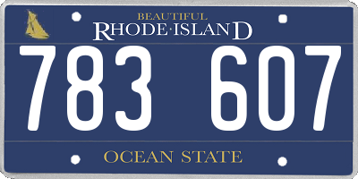 RI license plate 783607