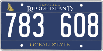 RI license plate 783608