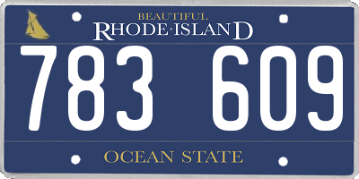 RI license plate 783609