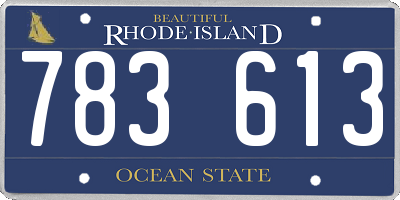 RI license plate 783613