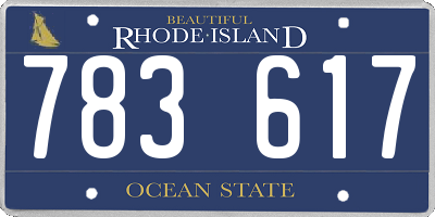RI license plate 783617