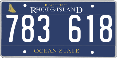 RI license plate 783618