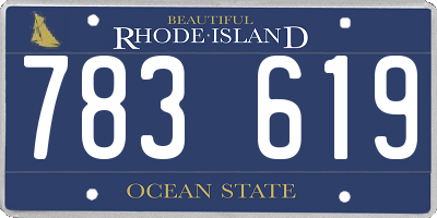 RI license plate 783619
