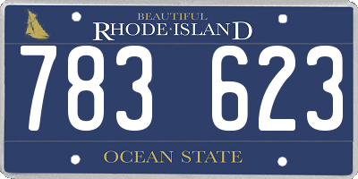 RI license plate 783623