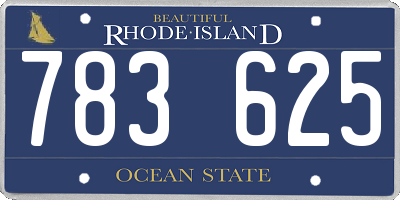 RI license plate 783625