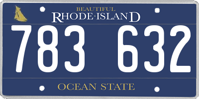 RI license plate 783632