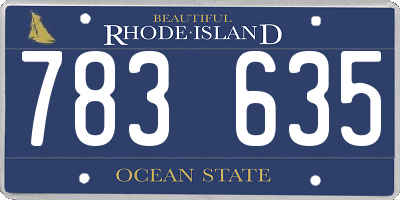 RI license plate 783635