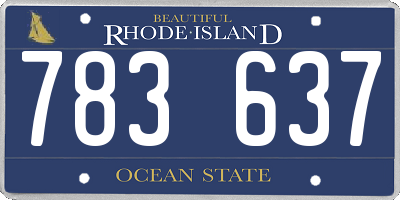 RI license plate 783637