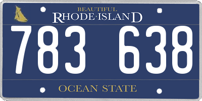 RI license plate 783638