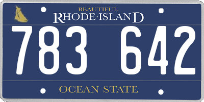RI license plate 783642