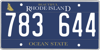 RI license plate 783644