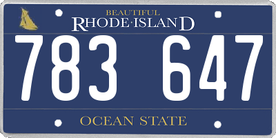 RI license plate 783647