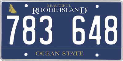 RI license plate 783648