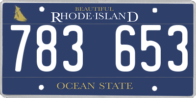 RI license plate 783653