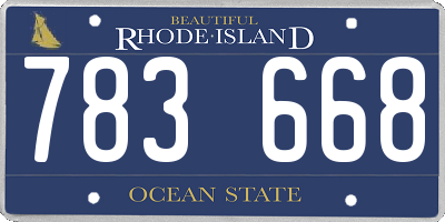 RI license plate 783668